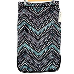 Bisou Bisou Womens Chevron Geometric Print Pencil Skirt Size Medium Stretch Chic